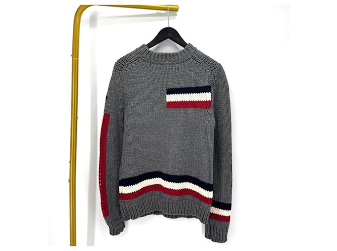 Moncler Strickpullover mit langen Ärmeln und schwarzem Logo Braun - Ansicht 13
