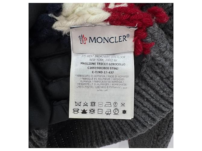 Moncler Strickpullover mit langen Ärmeln und schwarzem Logo Braun - Ansicht 19