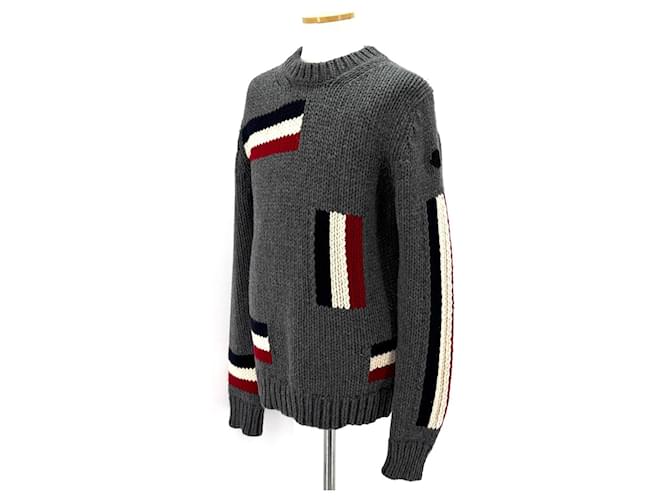Moncler Strickpullover mit langen Ärmeln und schwarzem Logo Braun - Ansicht 4