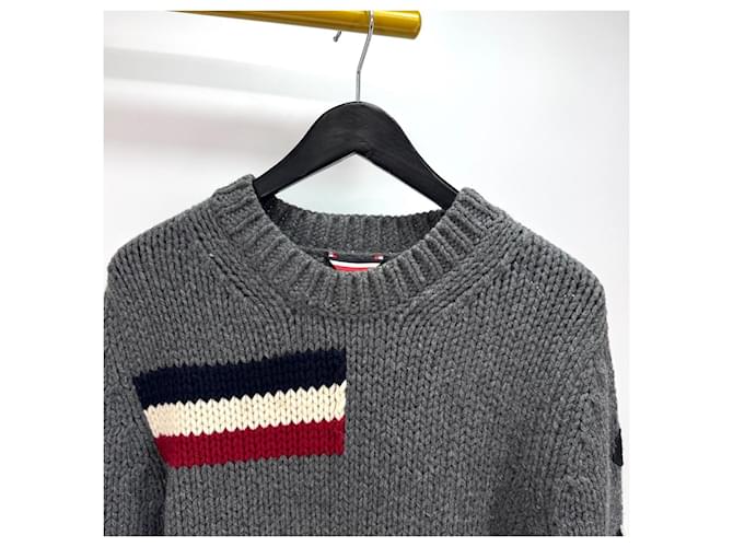 Moncler Strickpullover mit langen Ärmeln und schwarzem Logo Braun - Ansicht 5