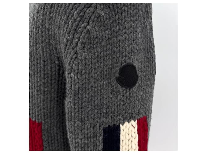 Moncler Strickpullover mit langen Ärmeln und schwarzem Logo Braun - Ansicht 6