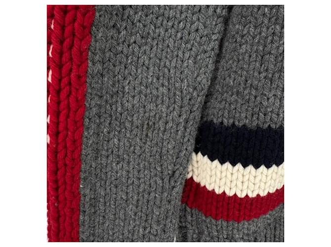 Moncler Strickpullover mit langen Ärmeln und schwarzem Logo Braun - Ansicht 8