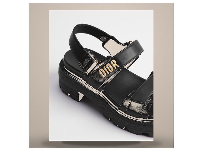 Louis Vuitton Sandali con platform Dioract in pelle nera Nero - vista 4