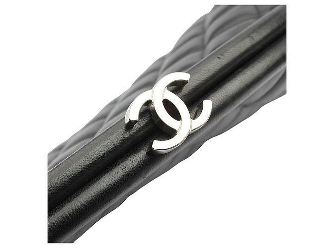 Chanel Clutch in pelle di agnello matelassé nera Nero - vista 6