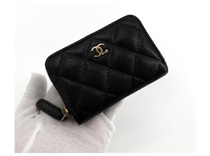Chanel Tarjetero Caviar Gold Zipper (Chip Interior) Dorado - vista 3