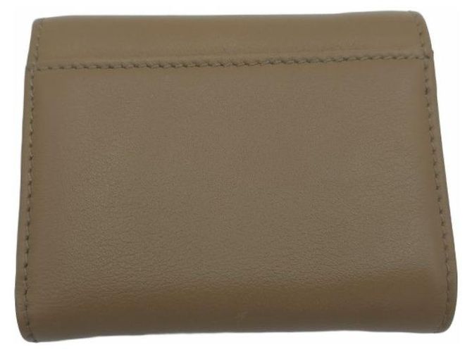 Vitello Prada Small Leather Tri-Fold Wallet Caramel Brown - view 12