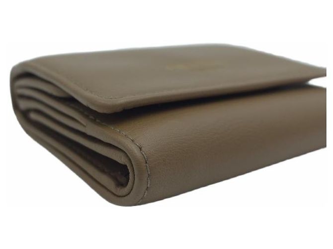 Vitello Prada Small Leather Tri-Fold Wallet Caramel Brown - view 13