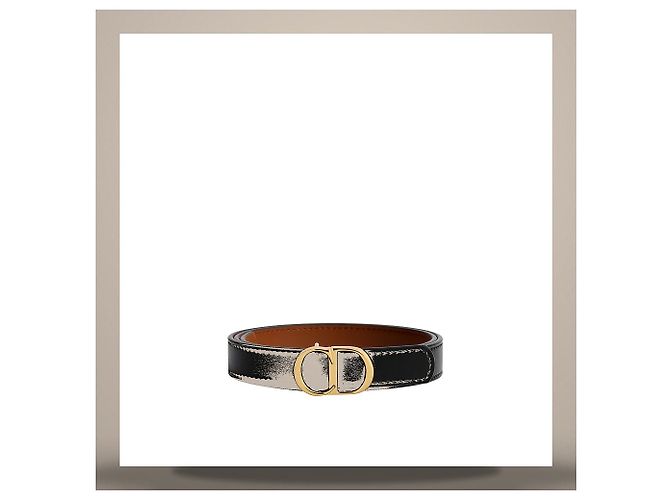 Dior Ceinture réversible CD Icon Noir Maroon en veau lisse - vue 2