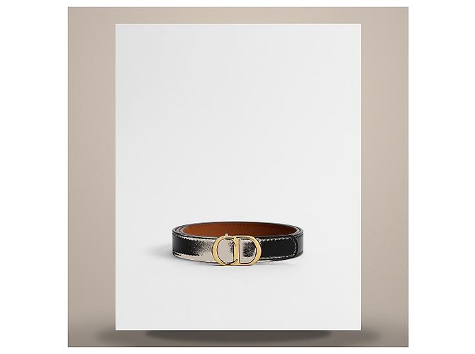 Dior Ceinture réversible CD Icon Noir Maroon en veau lisse - vue 3
