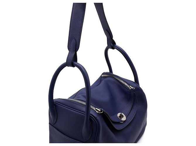 Hermès Borsa Tote e a Tracolla LINDY Navy Swift Blu - vista 11