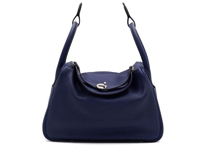 Hermès Borsa Tote e a Tracolla LINDY Navy Swift Blu - vista 2