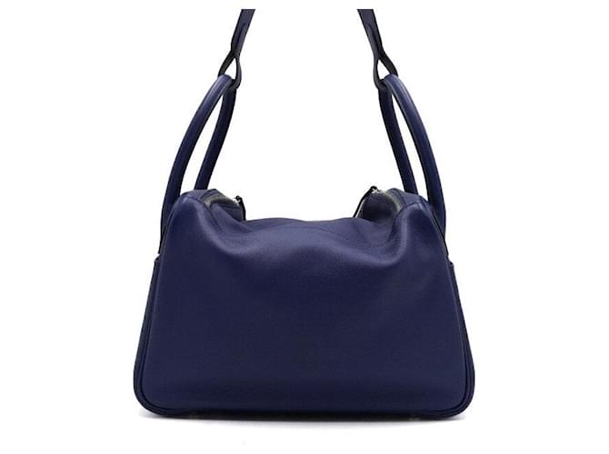 Hermès Borsa Tote e a Tracolla LINDY Navy Swift Blu - vista 5