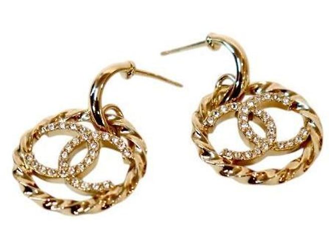 Chanel Orecchini a goccia in cristallo D'oro - vista 4