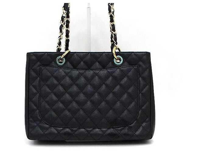 Chanel Bolso de hombro Grand Shopping Caviar Black Gold Chain Negro - vista 4