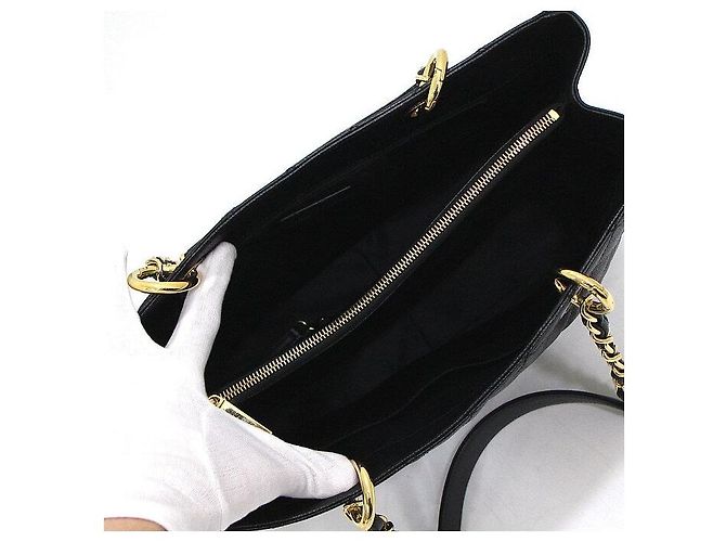 Chanel Bolso de hombro Grand Shopping Caviar Black Gold Chain Negro - vista 5