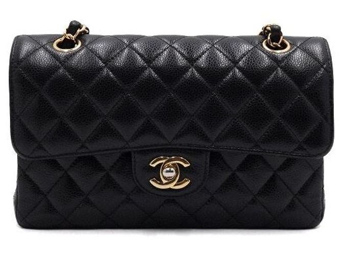 Chanel Borsa a tracolla Classic Small Flap CC in Caviar Nero - vista 2