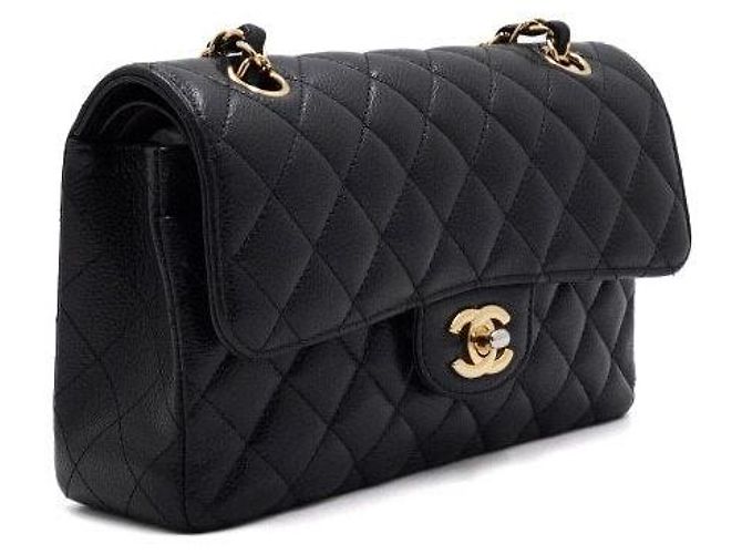 Chanel Borsa a tracolla Classic Small Flap CC in Caviar Nero - vista 4