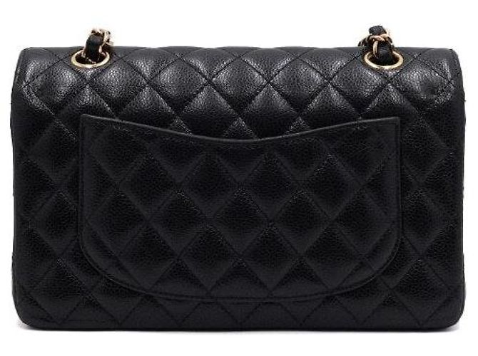 Chanel Borsa a tracolla Classic Small Flap CC in Caviar Nero - vista 5