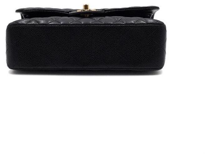 Chanel Borsa a tracolla Classic Small Flap CC in Caviar Nero - vista 9