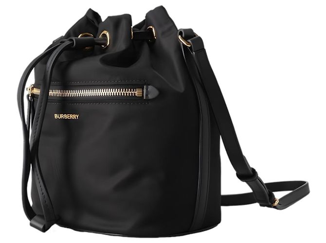 Burberry Borsa a secchiello in nylon Nero - vista 4