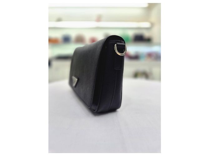 Prada Borsa a tracolla in pelle Saffiano nera Nero - vista 12