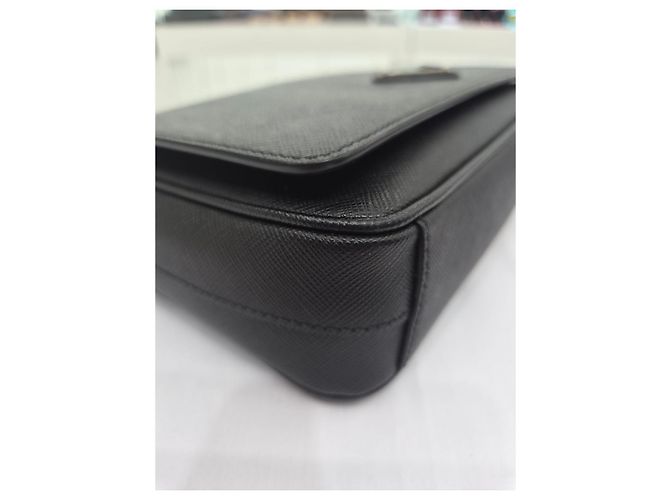 Prada Borsa a tracolla in pelle Saffiano nera Nero - vista 18