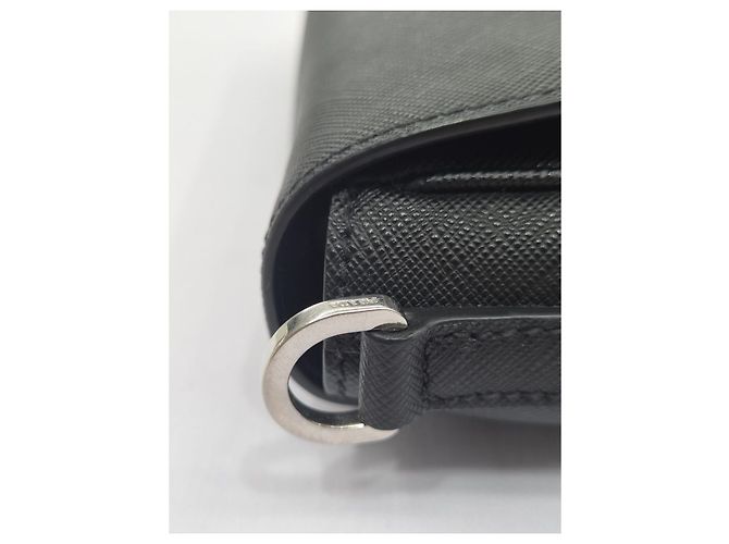 Prada Borsa a tracolla in pelle Saffiano nera Nero - vista 20
