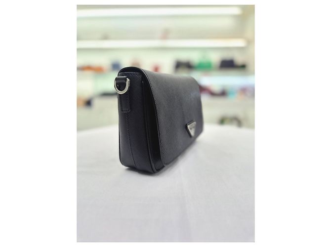 Prada Borsa a tracolla in pelle Saffiano nera Nero - vista 5