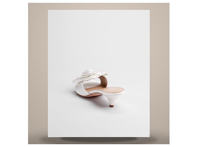 Louis Vuitton Sandali Dior Auror Hill Raso Bianco - vista 5