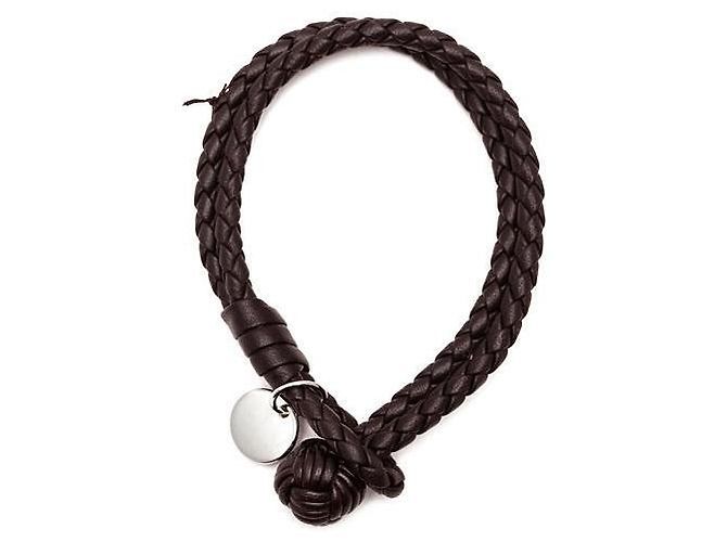Bottega Veneta Bracciale in Napa Intrecciato Marrone - vista 5
