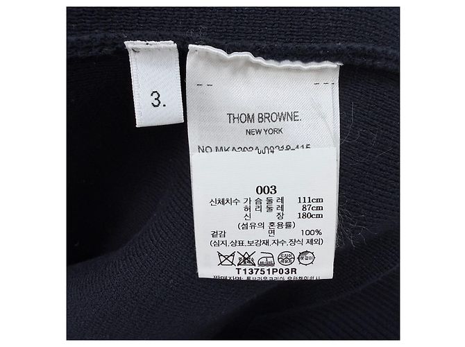 Thom Browne Strick mit diagonalen Streifen und Goldakzenten Navy Size Blau - Ansicht 7