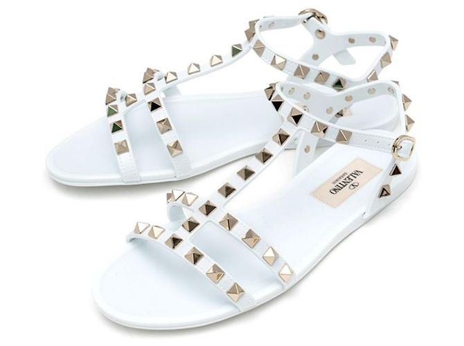 Valentino Sandali con cinturino Rockstud Bianco - vista 3