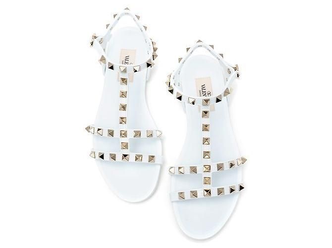 Valentino Sandali con cinturino Rockstud Bianco - vista 4