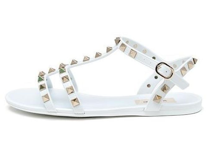 Valentino Sandali con cinturino Rockstud Bianco - vista 7