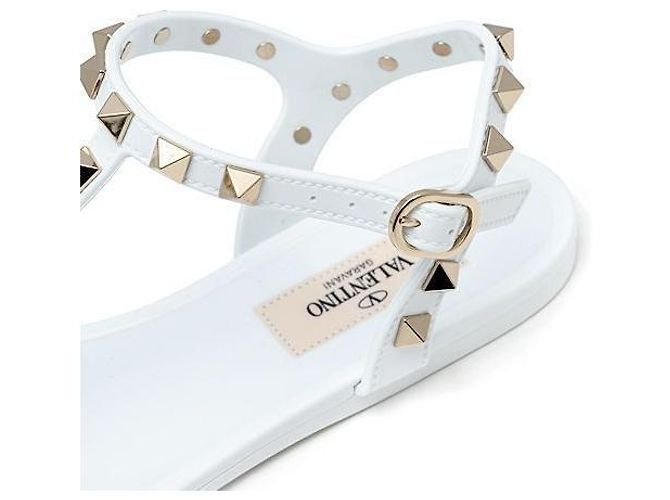 Valentino Sandali con cinturino Rockstud Bianco - vista 9