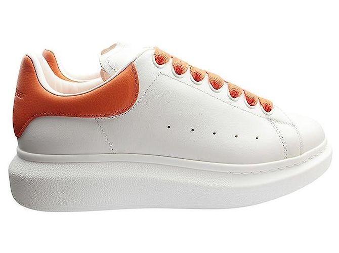 Alexander Mcqueen Ivory Orange Two-Tone Men's Sneakers White - view 3