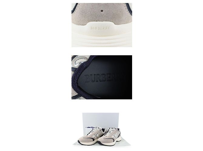 Burberry Sneakers Eclipse Runner in mesh e camoscio da uomo Marrone - vista 7