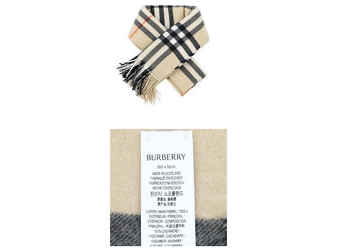 Burberry Sciarpa in cashmere a quadri grandi Marrone - vista 4
