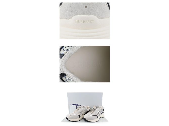 Burberry Sneakers Eclipse in camoscio e pelle da donna (Beige) Marrone - vista 7