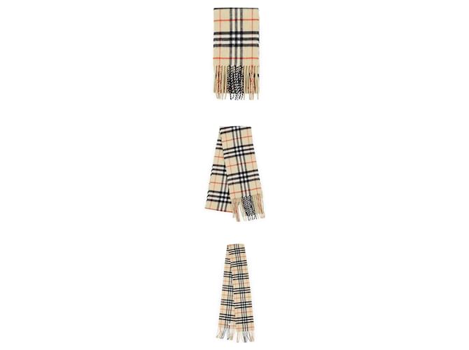 Burberry Sciarpa Slim Check in Cashmere (Sand) Marrone - vista 3