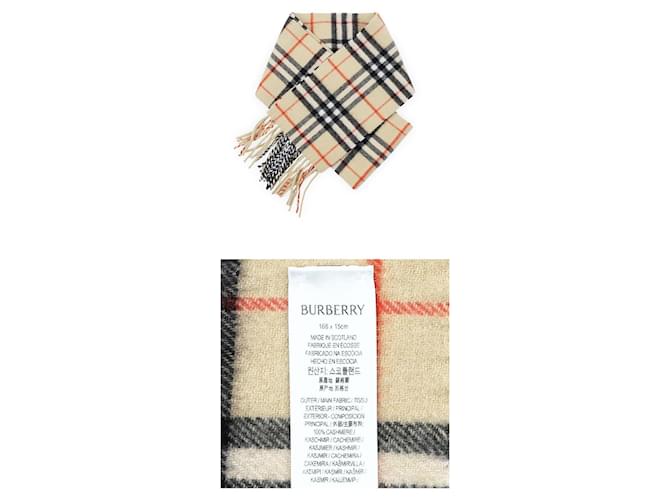 Burberry Sciarpa Slim Check in Cashmere (Sand) Marrone - vista 4