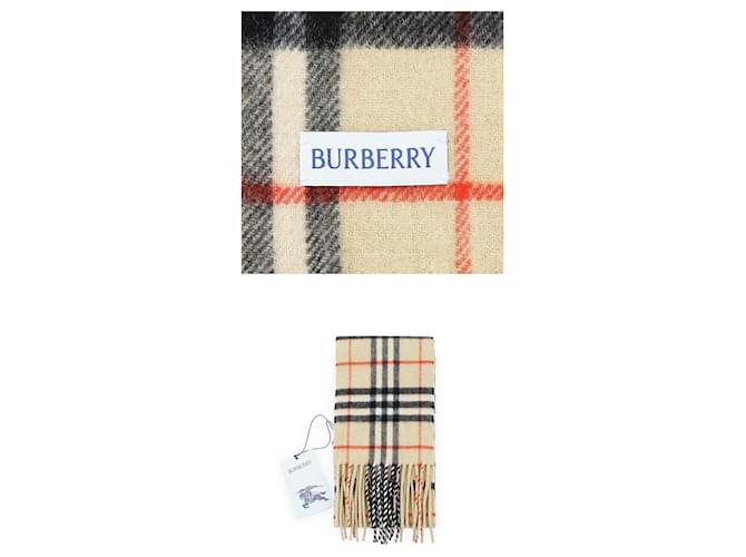 Burberry Sciarpa Slim Check in Cashmere (Sand) Marrone - vista 5