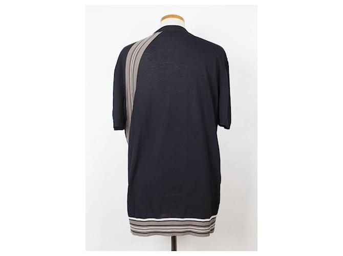 Hermès Navy Kurzarm Strick XXL Blau - Ansicht 4
