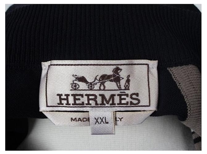 Hermès Navy Kurzarm Strick XXL Blau - Ansicht 5