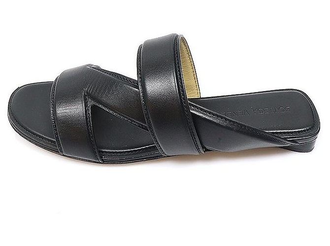 Bottega Veneta Mules in vitello nero con fasce incrociate da donna - vista 4