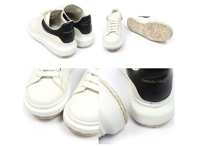 Alexander Mcqueen Sneakers da uomo in vitello White Black Oversole Bianco - vista 5