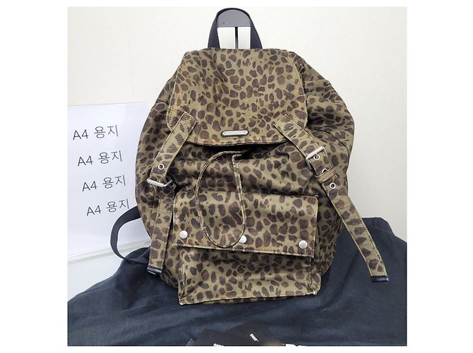 Saint Laurent Zaino Noe Khaki Leopard Jacquard Marrone - vista 2