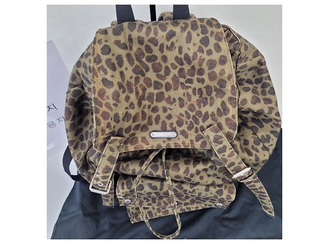 Saint Laurent Zaino Noe Khaki Leopard Jacquard Marrone - vista 4