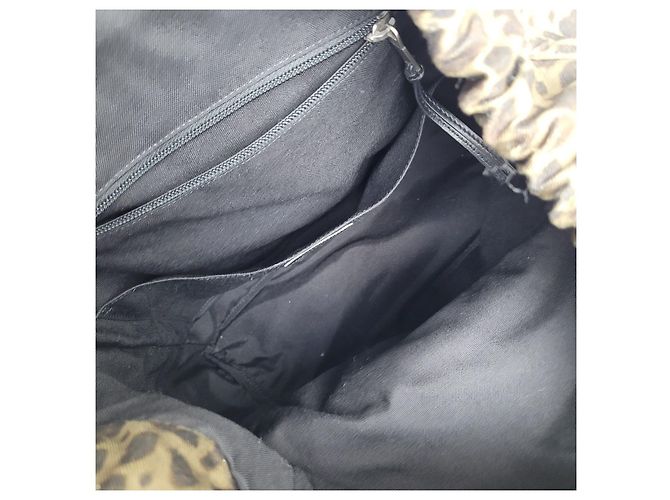 Saint Laurent Zaino Noe Khaki Leopard Jacquard Marrone - vista 9