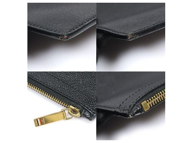 Thom Browne Clutch porta documenti medium in pelle martellata nera Nero - vista 6